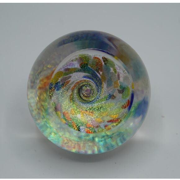 Glass Eye Studio Adventurine Fireball Marble Paperweight 2" 2009 - Picture 1 of 5